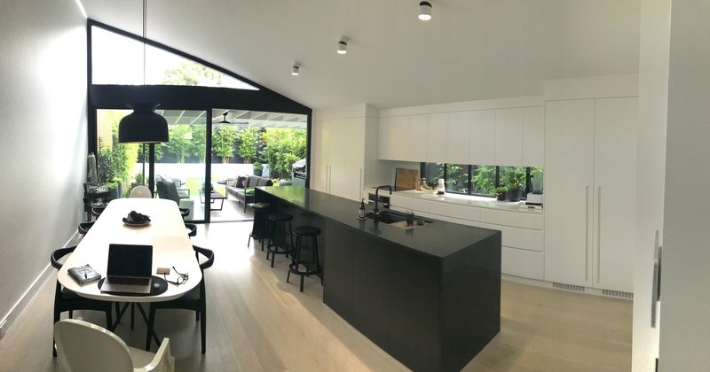 Interior view, entry to the main kitchen & dining area