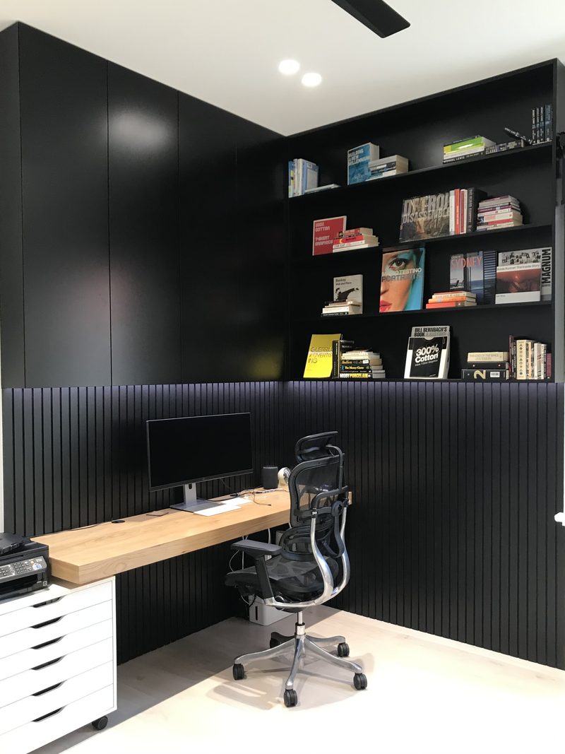 Gorgeous fitted joinery in the much-used home office